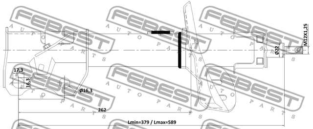 Амортизатор передний левый GAS.TWIN TUBE 03110-002FL FEBEST