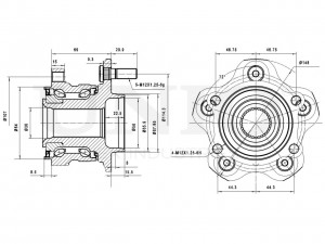 Ступица задняя (без ABS) HUB-20264 UNIO