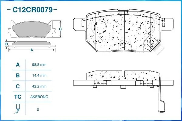 Тормозные колодки задние Low Metallic C12CR0079 C12CR0079 CWORKS