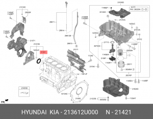 Сальник коленвала 21361-2U000 213612U000 HYUNDAI KIA