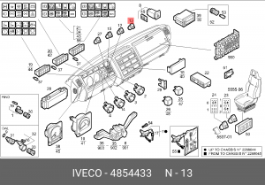 переключатель света клавишный OLD!головного света\Iveco EUROTECH 4854433 IVECO