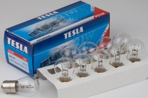 лампа! P21W, 12V, BA15s стоп/поворот белая\ B52101 TESLA