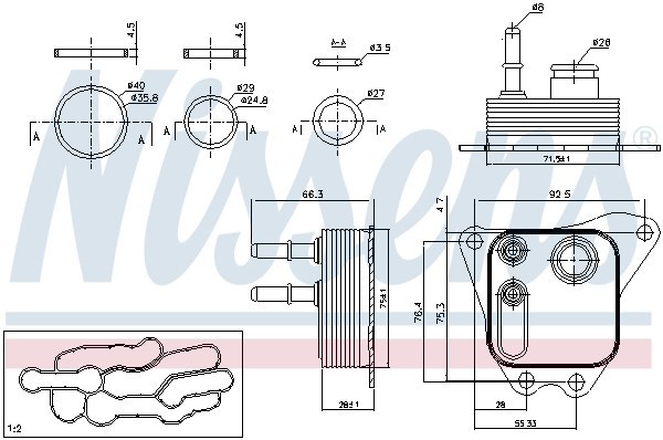 91122 РАДИАТОР ДВС АРТ.72776026, СТРАНА ВВОЗА - ПОЛЬША 91122 NISSENS