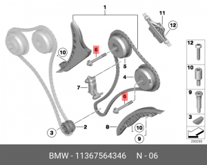 болт ДВС! M10x1x80\ BMW F01/F10 5.0i N63 all 11 36 7 564 346 BMW