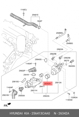 Штуцер 256413CAA0 HYUNDAI KIA