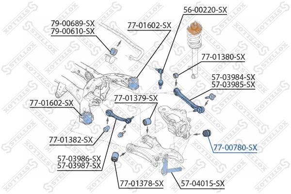 сайлентблок рычага плав.! 16.3x57.7x67.3\ BMW X5 E70/X6 E71/E72 07> 77-00780-SX STELLOX