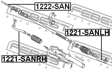 Наконечник рулевой правый HYUNDAI SANTA FE 06 2006- 1221-SANRH 1221-SANRH FEBEST