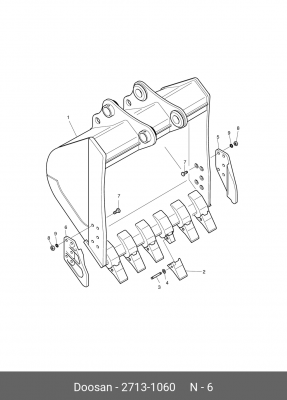 2713-1060 Бокорез (5 болтов) DH220-5CR 27131060 DOOSAN