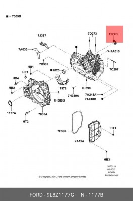 сальник полуоси левой!\ Explorer 11-19 9L8Z 1177-G FORD