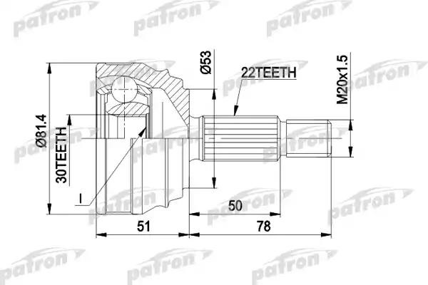 ШРУС наружный VW Jetta (78-84) комплект PATRON PCV1021 PATRON