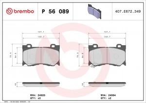 Колодки тормозные P56089 P56089 BREMBO