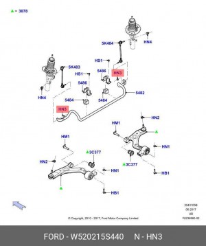 Гайка (УПАКОВКА 4 ШТ.) EXPLORER 11- W520215S440 W520215-S440 FORD