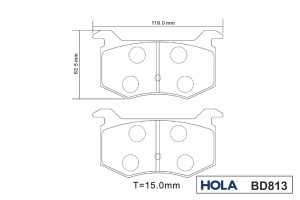 Колодки тормозные дисковые передние для а/м ВАЗ 2141 BD813 HOLA