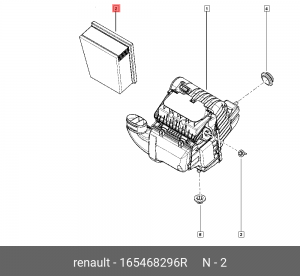 фильтр воздушный!\ Renault Megane IV/Espace V 1.5DCI 165468296R RENAULT