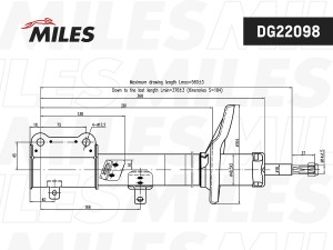 Амортизатор задний правый TOYOTA COROLLA/SPRINTER (EE/AE100) 06/91-05/95 (KYB 33 DG22098 MILES