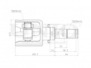 ШРУС внутренний левый CVJ-30141 UNIO