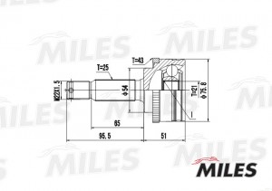 ШРУС наружный MITSUBISHI COLT 1.5-95-05 (с ABS) (GSP 839119) GA20257 GA20257 MILES