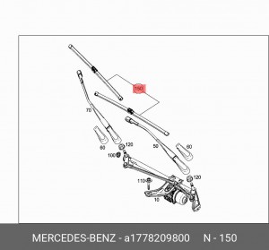 Щетка стеклоочистителя MERCEDES A (W176) 600/475мм комплект OE A 177 820 98 00 MERCEDES BENZ