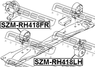 Опора двигателя SZM-RH418FR SZM-RH418FR FEBEST