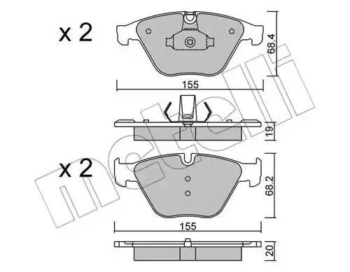 колодки дисковые передние!\ BMW F07GT/F10/F11 2.8i/2.5-3.0d 10> 2209180 METELLI