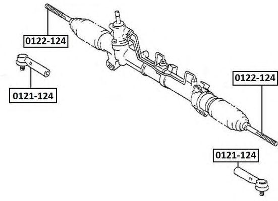 Тяга рулевая  шарнир осевой 0122124 0122-124 ASVA