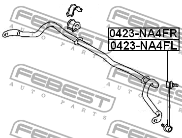 Тяга стабилизатора передн левая MITSUBISHI GRANDIS 2004.01-2010.11 0423-NA4FL 0423-NA4FL FEBEST