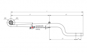 Рессора ТОНАР-952302,952371,9746,97461 (рычаг) задняя изогнутая (1 лист) L=1028м 1005001THZ OMK AUTO