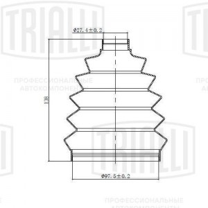 Пыльник ШРУСа Fiat Ducato III (06-) (наруж.компл: хомуты/смазка) (TPEE) (FG 1601 FG1601 TRIALLI