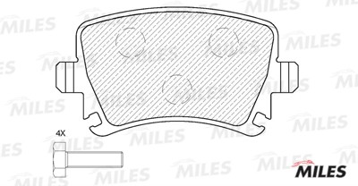 Колодки тормозные задние (без датчика + болты) (Смесь Semi-Metallic) VOLKSWAGEN  E110059 MILES