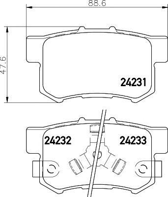 Колодки тормозные HONDA CR-V 2 задние (4шт.) TEXTAR 2423101 TEXTAR