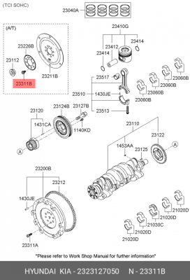 БОЛТ КРЕПЛЕНИЯ СТУПИЦЫ М12 2323127050 HYUNDAI KIA