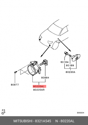 фара противотуманная! передняя в сборе\ Mitsubishi Pajero/Montero Sport KH 08-15 8321A545 MITSUBISHI