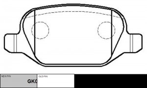 Колодки тормозные FIAT 500 2008 ~ LANCIA Musa 2003 ~ 2011 зад.прав.лев. (старый  GK0243 CTR