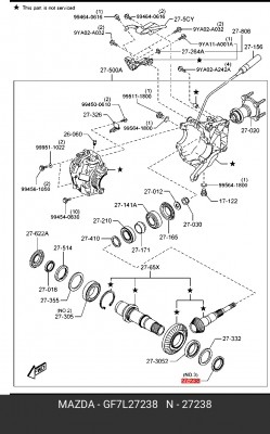 Сальник MAZDA CX-3 (15-) дифференциала OE GF7L-27-238 MAZDA