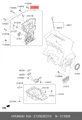 Насос масляный 213502E310 HYUNDAI KIA