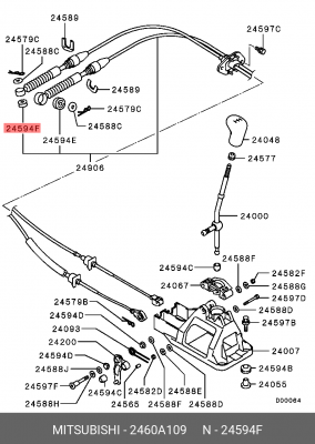 ВТУЛКА ТЯГИ ПЕРЕКЛЮЧЕНИЯ ПЕРЕДАЧ 2460A109 2460A109 MITSUBISHI