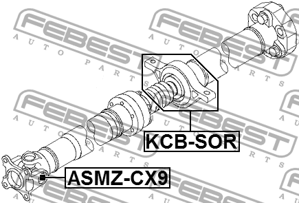 Подшипник опоры карданного вала KCB-SOR KCB-SOR FEBEST