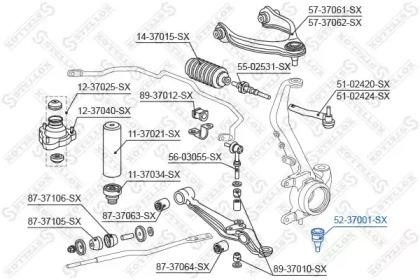 опора шаровая нижняя!\Honda Civic <92 52-37001-SX STELLOX