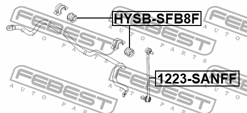 Втулка стабилизатора передняя KIA SORENTO 15 (2014-) HYSB-SFB8F HYSB-SFB8F FEBEST