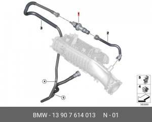 Клапан BMW вентиляции бака топливного OE 13 90 7 614 013 BMW