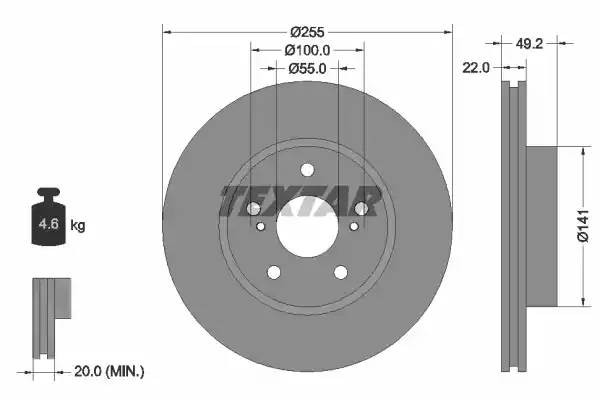 92179503 диск тормозной передний!\ Toyota Prius 1.5 03> 92179503 TEXTAR