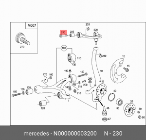 БОЛТ М6 MERCEDES-BENZ 000000003200 N 000000 003200 MERCEDES BENZ