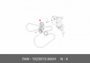 Ролик обводной (гладкий) FAW J6 (CA6DM2) 102301536DH FAW