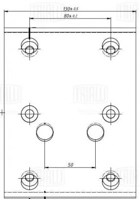 Накладка торм. колодки КАМАЗ Компас-12 Р/К 8 шт. с закл. 130х164 (передний мост) BLT 0718 TRIALLI