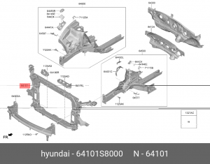 Панель HYUNDAI Palisade (19-) передняя OE 64101S8000 HYUNDAI KIA