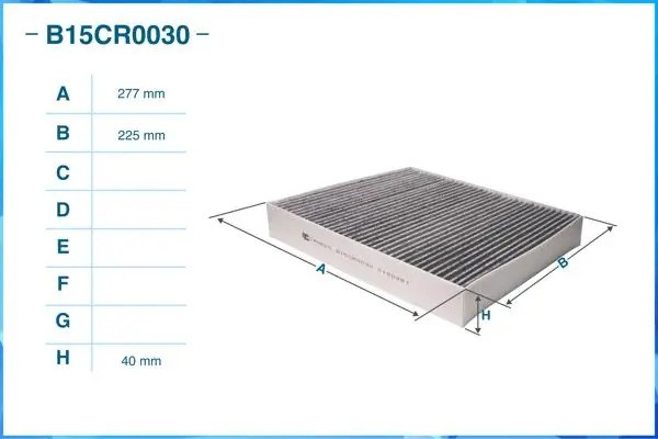 Фильтр салонный угольный B15CR0030 B15CR0030 CWORKS