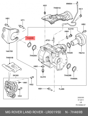 сальник редуктора переднего наружний правый!\ Land Rover LR001950 LAND ROVER