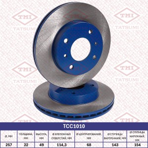 Диск тормозной передний вентилируемый NISSAN Primera 90- TCC1010 TCC1010 TATSUMI