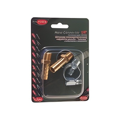 Переходник для компрессора M1/4" наружная резьба "елочка" 10мм с хомутами в блис RF-MH0406 ROCK FORCE