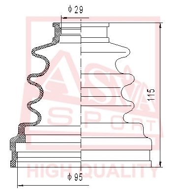 Пыльник ШРУСа внутр. [12] ASBT64 ASBT64 ASVA